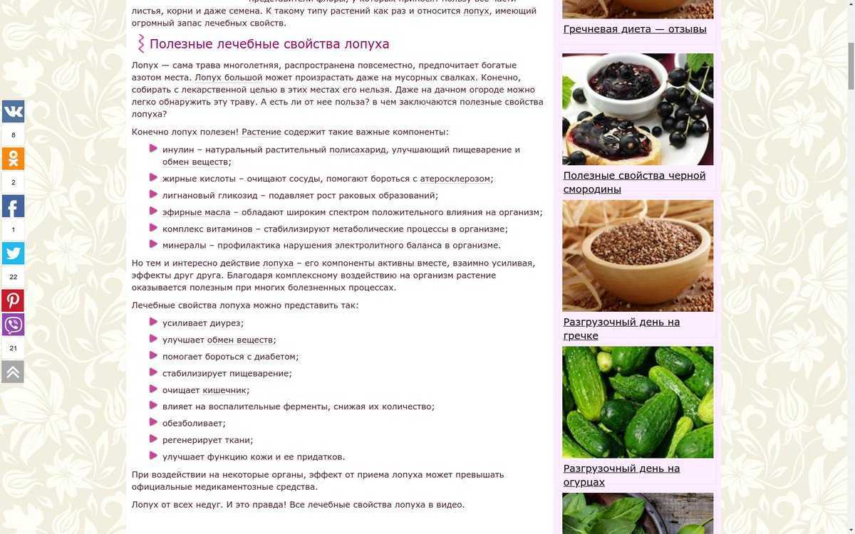 Листья лопуха: лечебные свойства, противопоказания, применение
