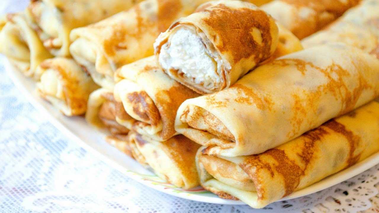 Фаршированные блины с творогом + рецепт начинки