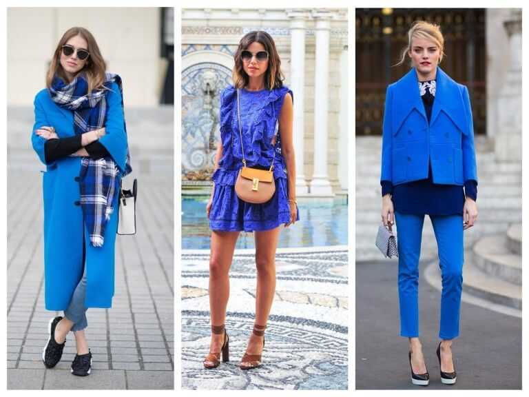 Синий цвет в одежде - стильные сочетания 2023 на фото