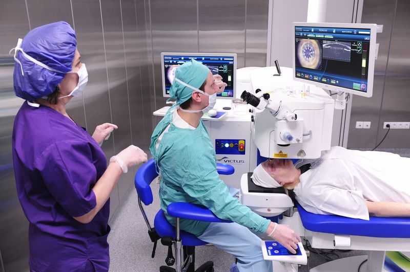 Операция по лечению катаракты. Ультразвуковая хирургия. Лазеры в офтальмологии хирургии.