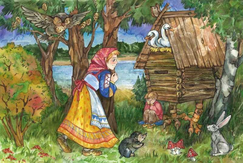 Русские народные сказки Гуси лебеди