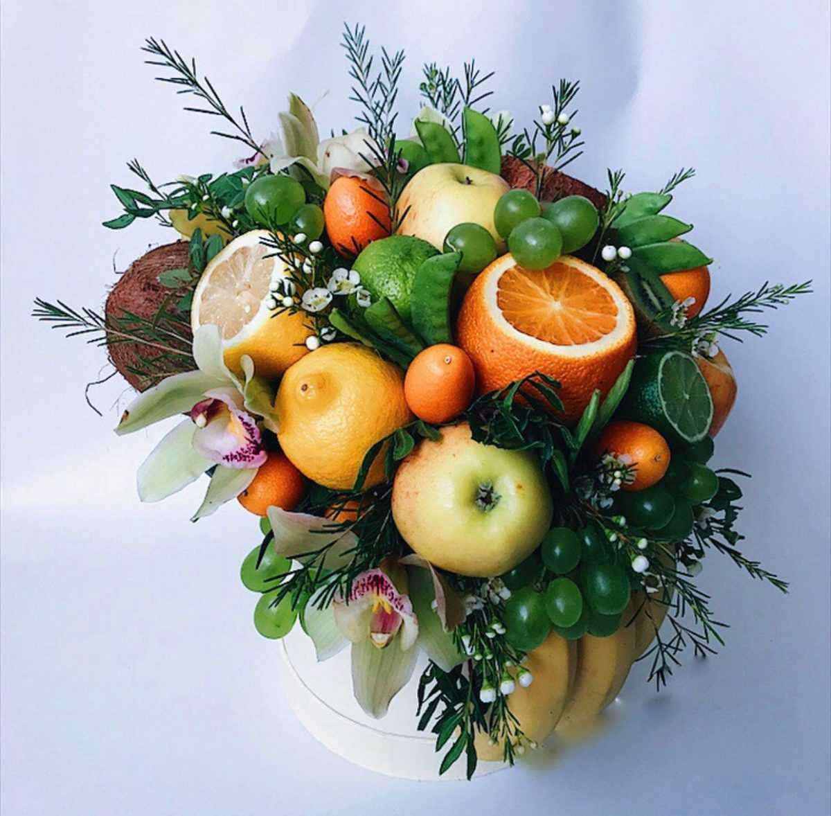 Букет из фруктов – вкусный и изысканный сюрприз любимому человеку. фруктовый букет своими руками в корзине