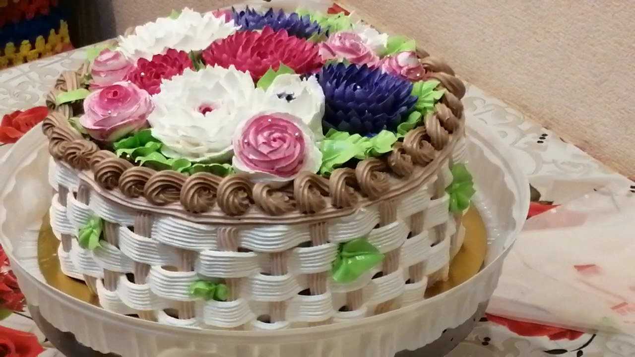 Торт корзина с цветами рецепт с фото пошагово и видео - 1000.menu