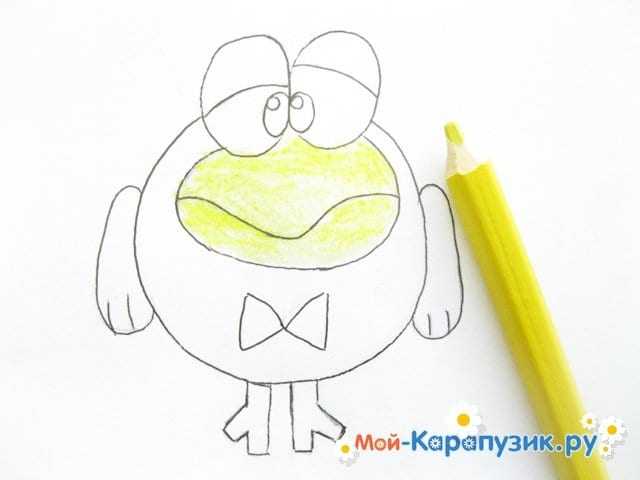 Как нарисовать смешариков и их домики. смешарики