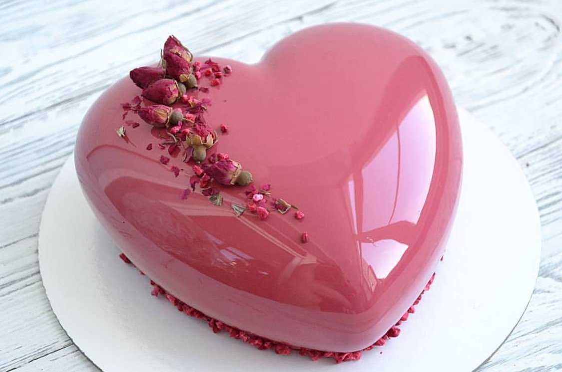 Розовый Торт С Сердечками