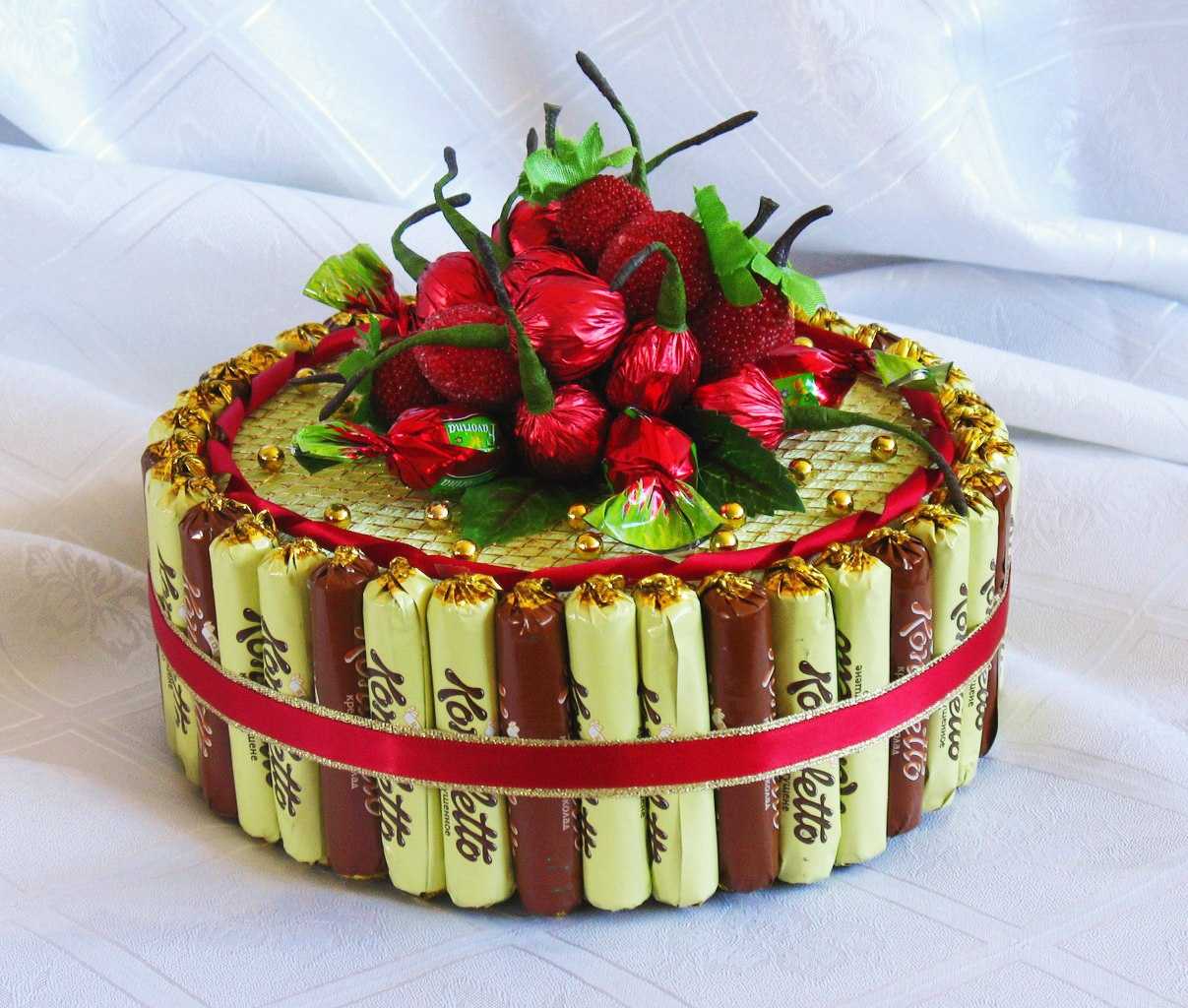 Торт из конфет своими руками пошаговое фото для начинающих