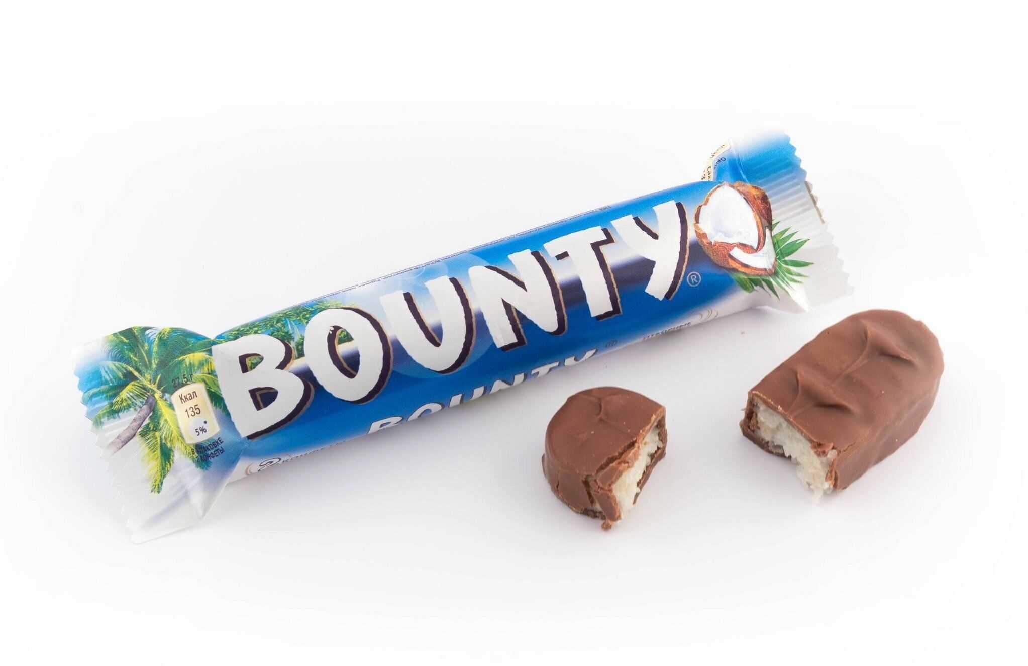 Шоколадный батончик Bounty 55 гр