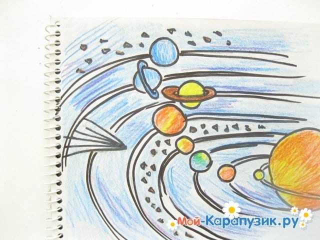 Что можно нарисовать на фоне космоса. рисуем космос и планету