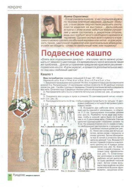 Макраме для начинающих схемы плетения кашпо: правила и советы