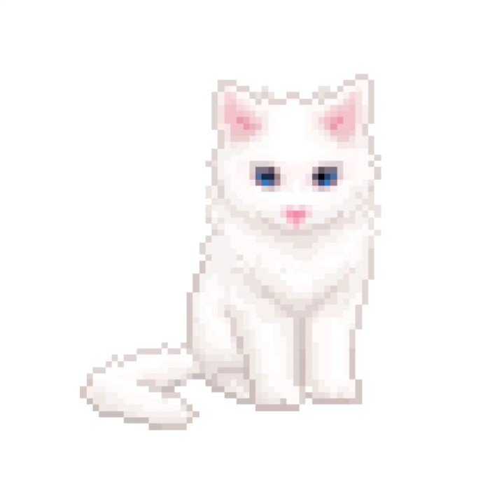 Пиксель арт кот эстетик, кот, фиолетовый, животные png