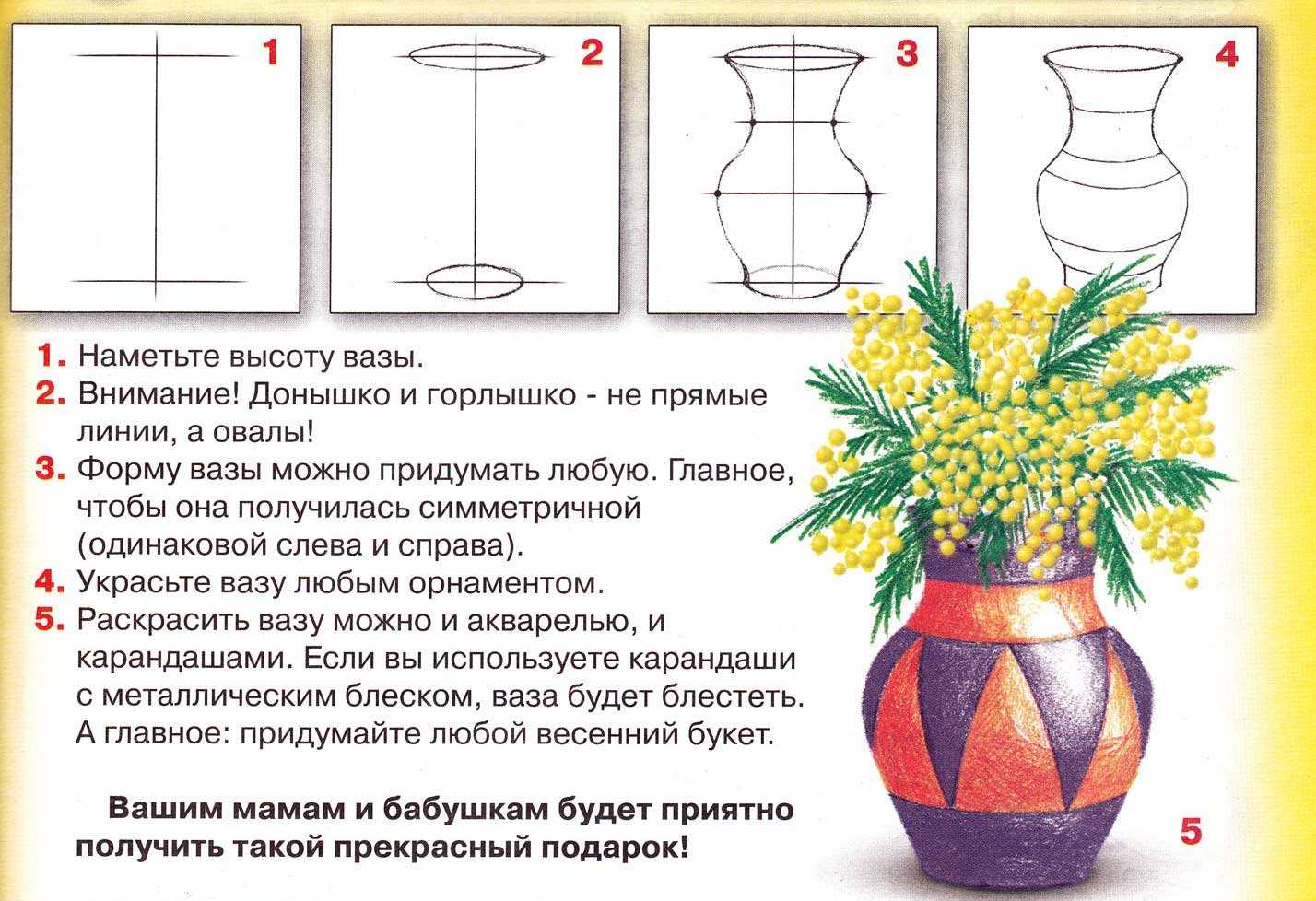 Как нарисовать вазу: этапы как просто сделать рисунок быстро и просто (120 фото и видео)