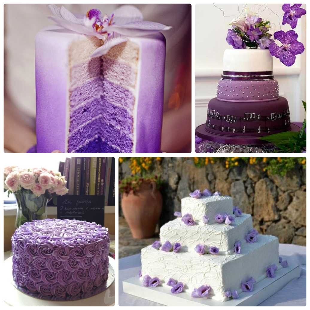 Украшение свадебного торта в лавандовом цвете