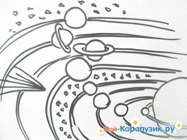 Как нарисовать космос карандашом или акварелью